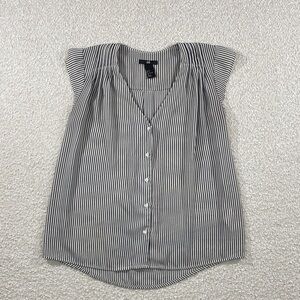 H&M Black and White Striped Blouse size 2 or small